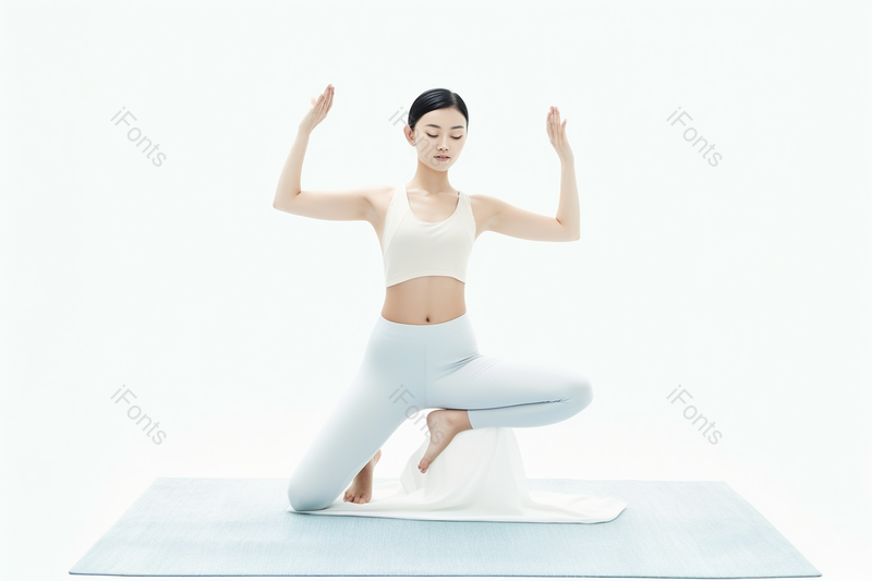放松白底女人女性健身减肥瑜伽冥想热身健康养生摄影,高清,摄影图,摄影图片,图片大全,摄影图免费下载